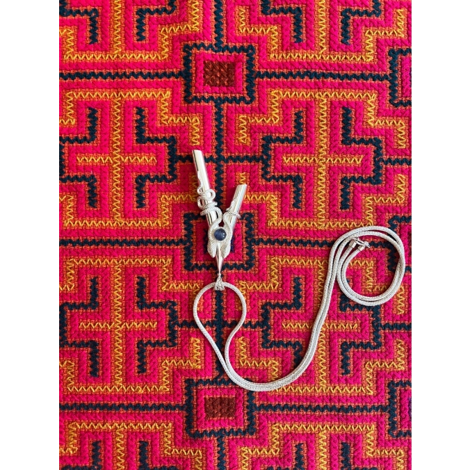 Silver Kuripe Double Cobra with chain and Kyanite