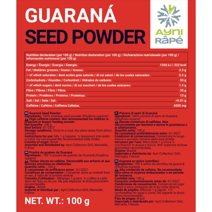 Poudre de Graines de Guaraná